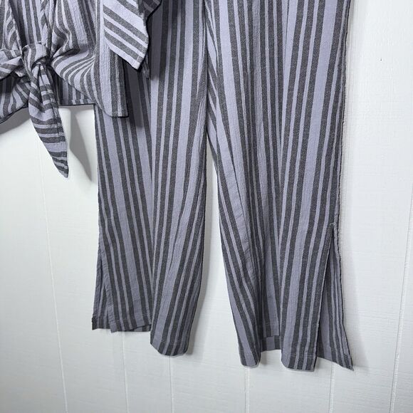 Natural By Known Supply Women’s 2 Piece Set Organic Cotton Striped Blue Size S/L - Picture 4 of 7
